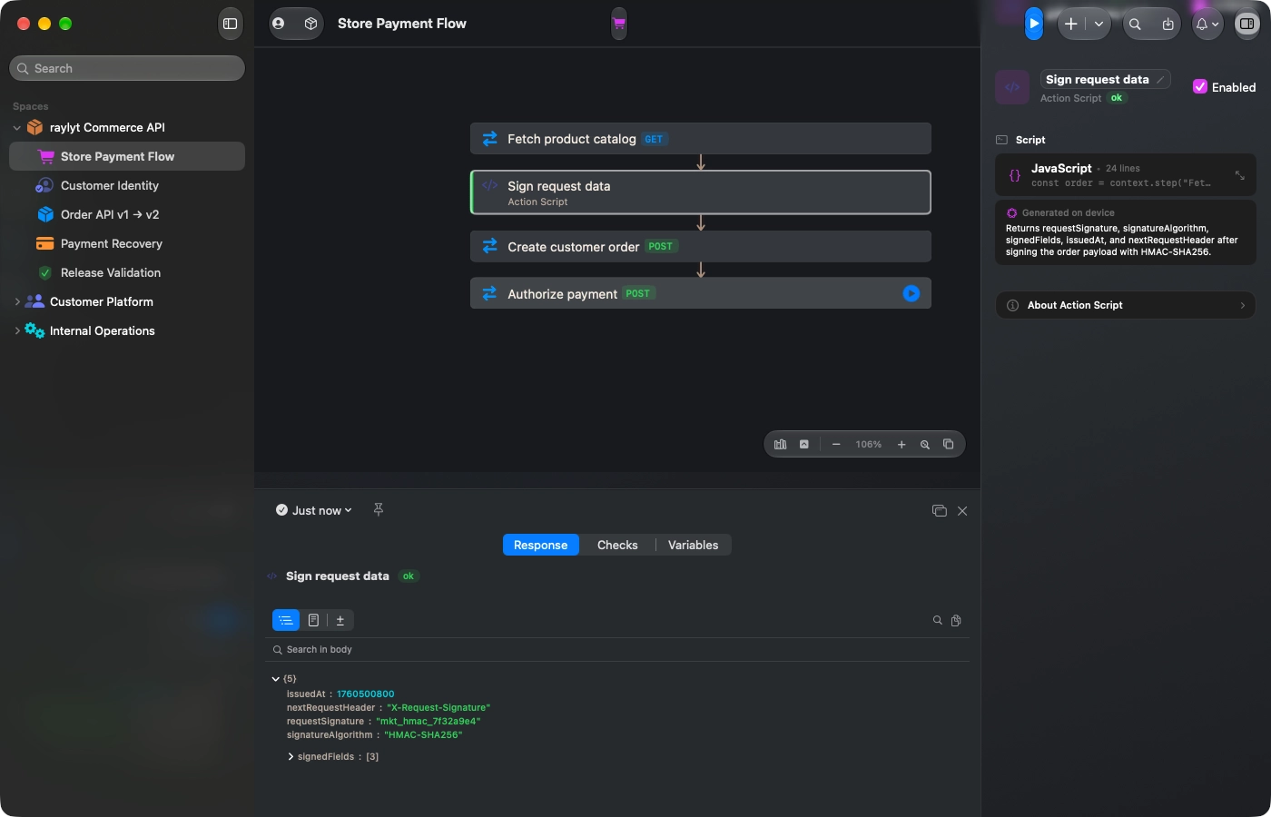Action Script in a Flow